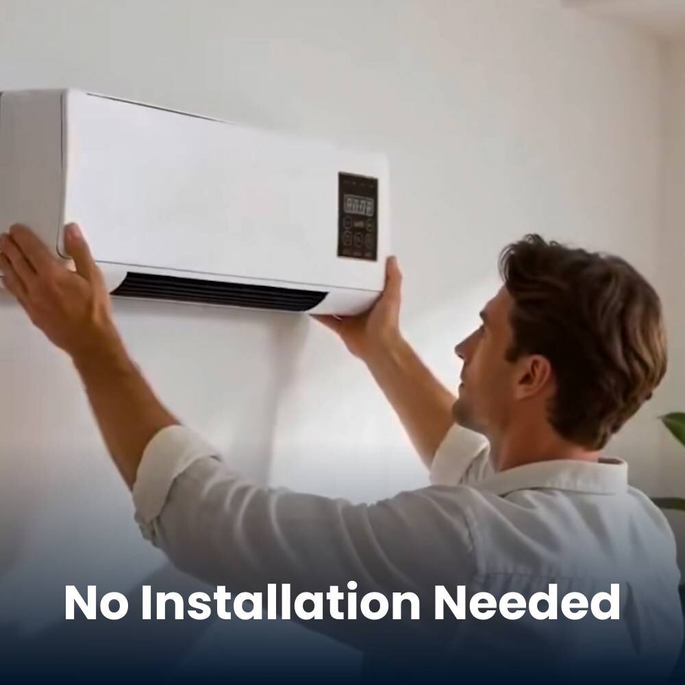 The BlizzAir unit set up in an apartment without any installation